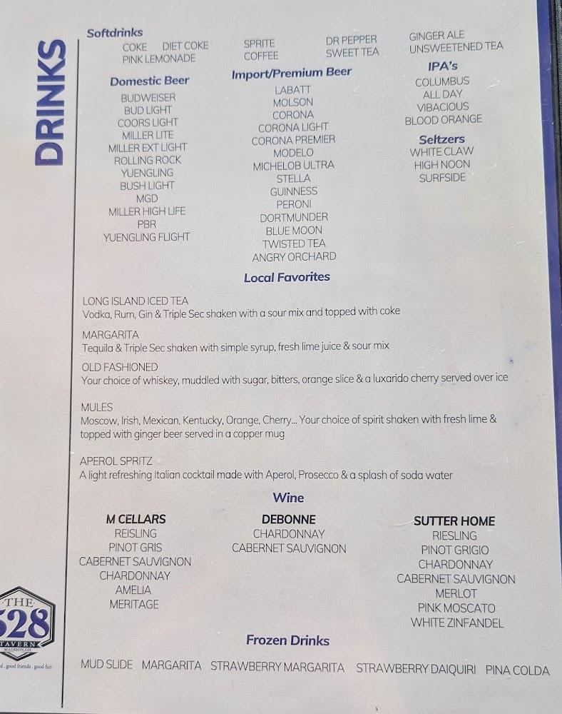 The 528 Tavern Menu image 1